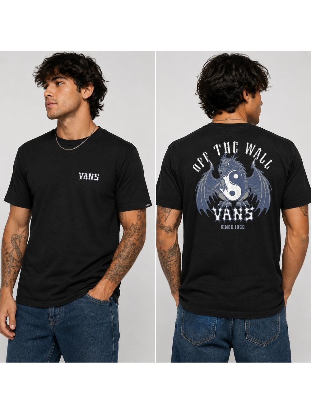 Vans  Men's Dragon Ying Yang Off‎ The Wall Graphic T-shit Size Medium